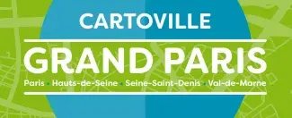 Cartoville Grand Paris. Paris, Hauts de Seine, Seine Saint Denis, Val de Marne
